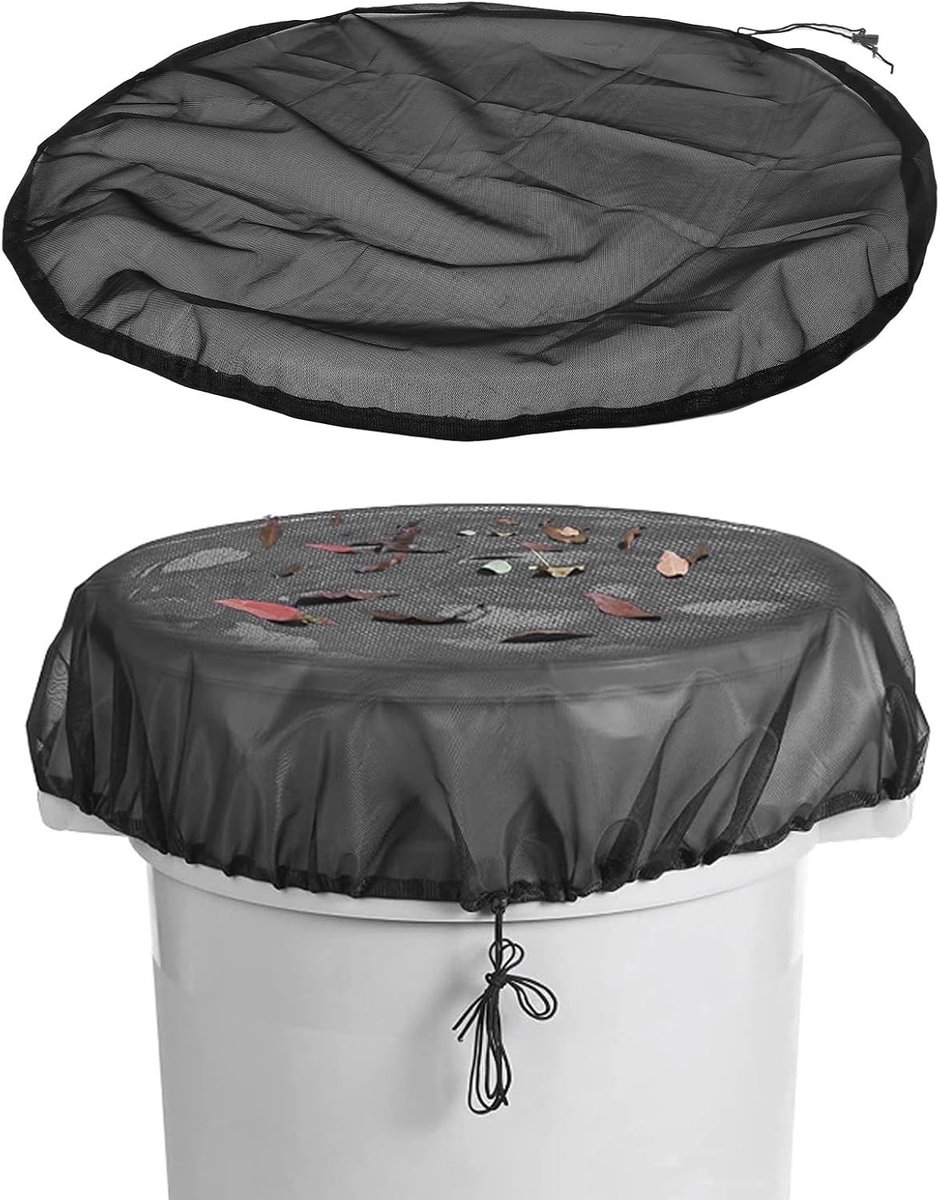 Gaasafdekking voor Regenton - Zwart - Doorsnede 100 cm - Polyester Bladfilter - Voor Buitengebruik