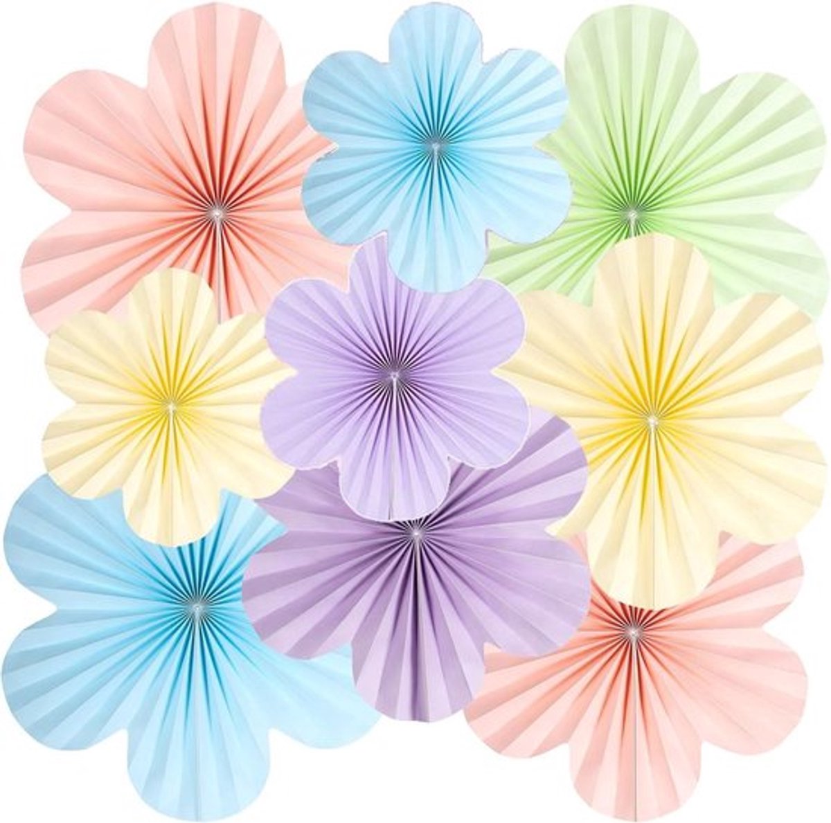 - Papieren Fan Decoratie Set - Hangende Garland voor Feestjes - 9-delige Set - Perfect voor Bruiloften en Feestjes - Gemakkelijk te Bevesti...
