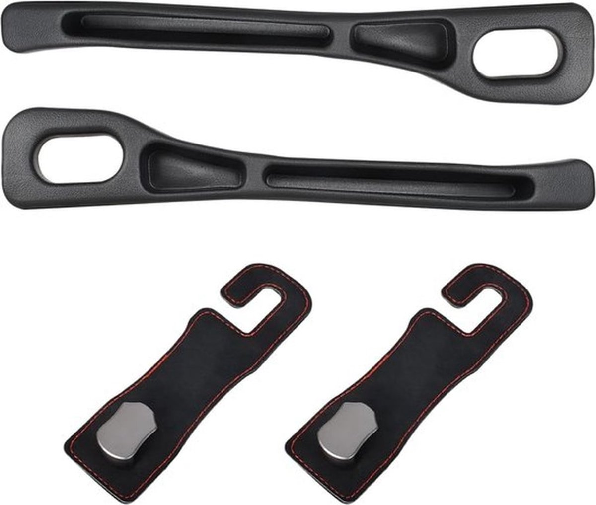 Set van 2 autostoelopeningen - 2 haken voor autostoelen - draagvermogen tot 5 kg - autoaccessoires - geschikt voor het ophangen van tassen - boodschappentassen