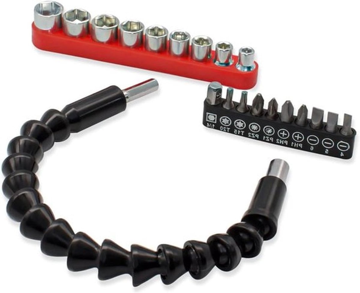 Bit verlenging schroevendraaier boorhouder plus schroevendraaier kop set plus 5 mm - 13 mm (0,5 cm - 5 cm) mouw