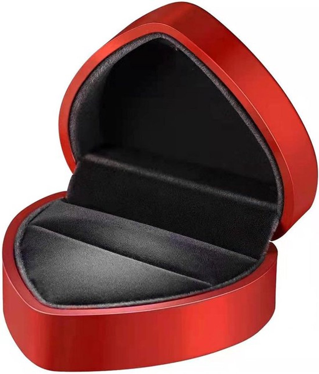 Hartenvormige Ringdoos van Fluweel - Sieradenbox voor Verlovingsring, Trouwringen en als Cadeau voor Valentijnsdag