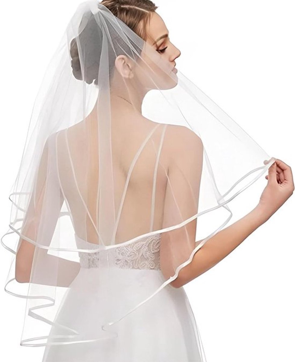 Witte bruidssluier voor bruiloft met kam - 2-laags tule sluiers voor bruidsdouche, verloving, Halloween