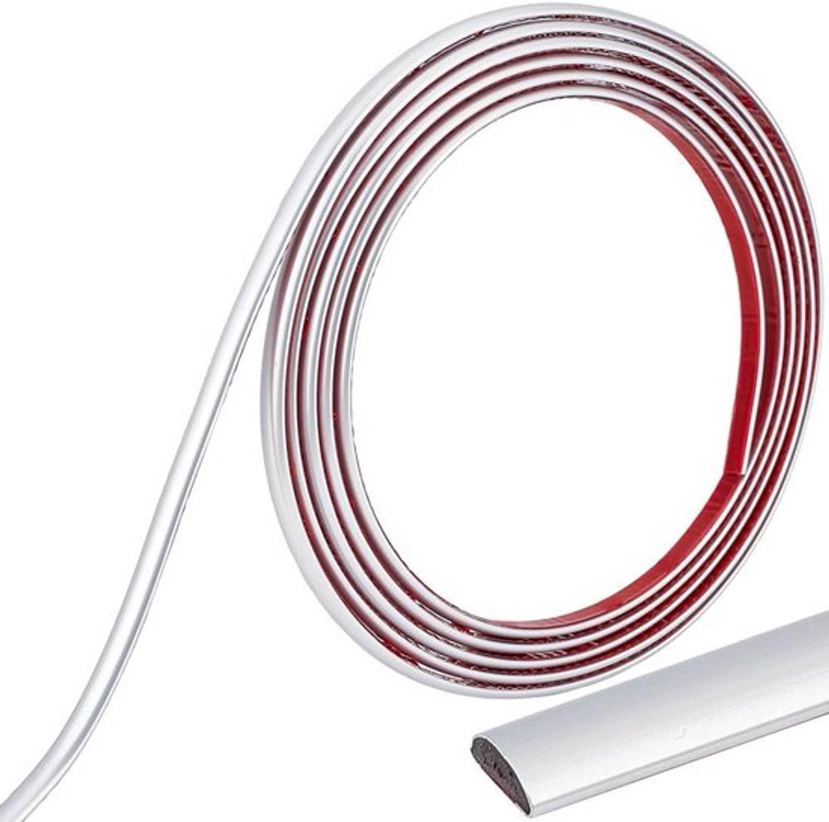 Flexibele afwerkprofiel trim - Zelfklevend - Zilver - Waterdicht - Wandspiegel - Ronde Rand - Tegeltrim - Plafond - Aanrechtblad - Meubels - Plint - Deur