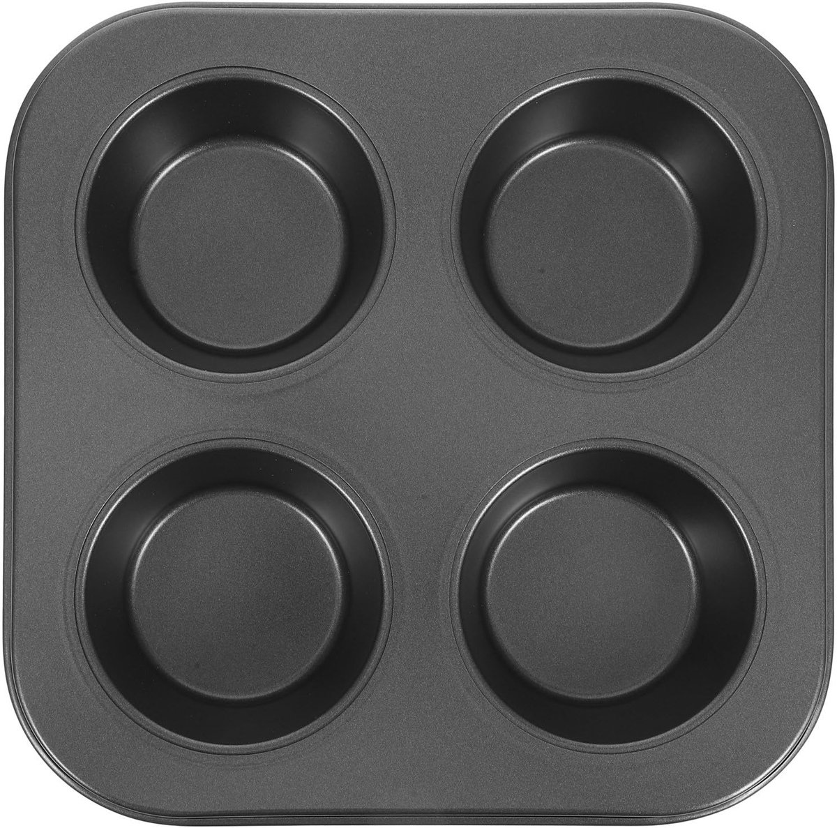 Bakplaat Muffin Vorm - Cupcake Bakblik - Oven Bakken - Antiaanbaklaag - 4-delig - Zwart