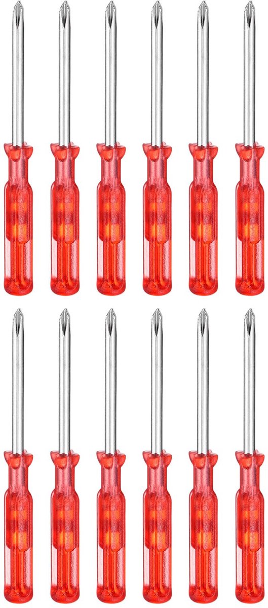 Set van 12 kleine Phillips schroevendraaiers PH00, 63 mm