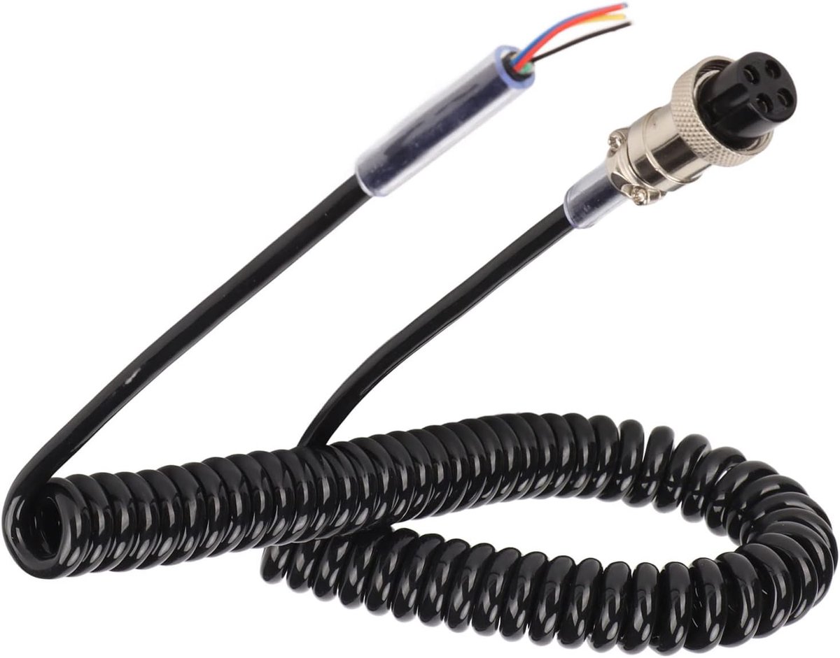 4 Pin Radio Microphone Cable for Cb Ham Radio, 4 Pin Female Microphone Plug Handheld Microphone Coil Spring Rope Wire - ShopVlot