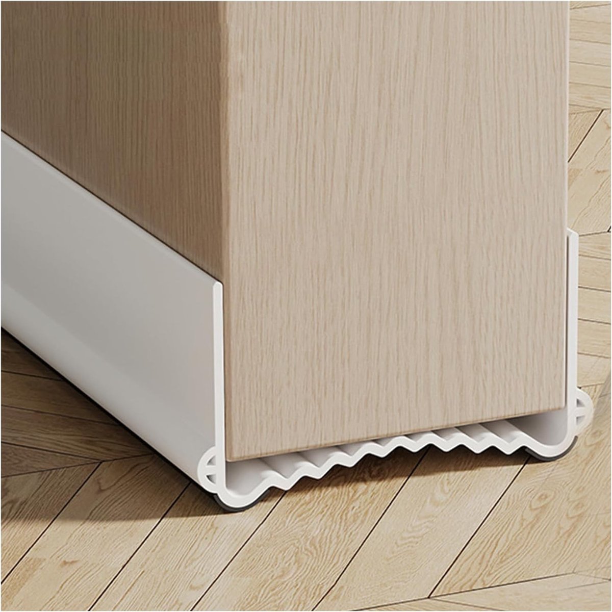 Draught Excluder voor Deuren, Zelfklevende Deurrubber met Dubbele Seal, Energiezuinige Tochtstrip tegen Geluid en Koude Lucht, Bescherming tegen Insecten (Wit, Breedte 5.5-8cm)