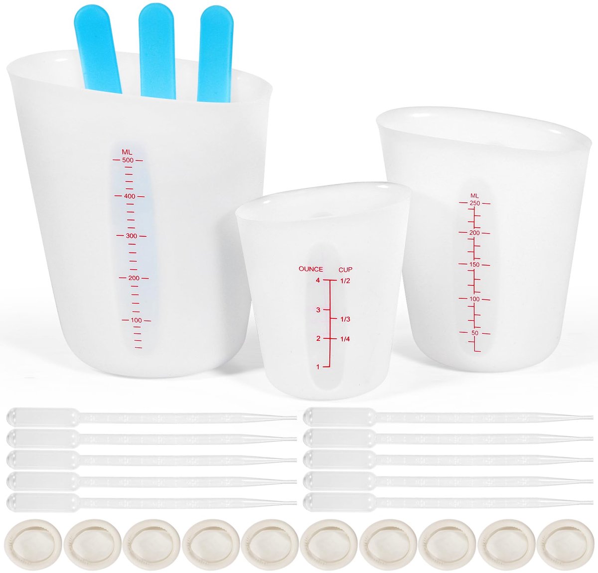 Siliconen maatbekers set 3 stuks - gips gieten startset - duurzaam materiaal - ideaal voor hobbyprojecten - ShopVlot