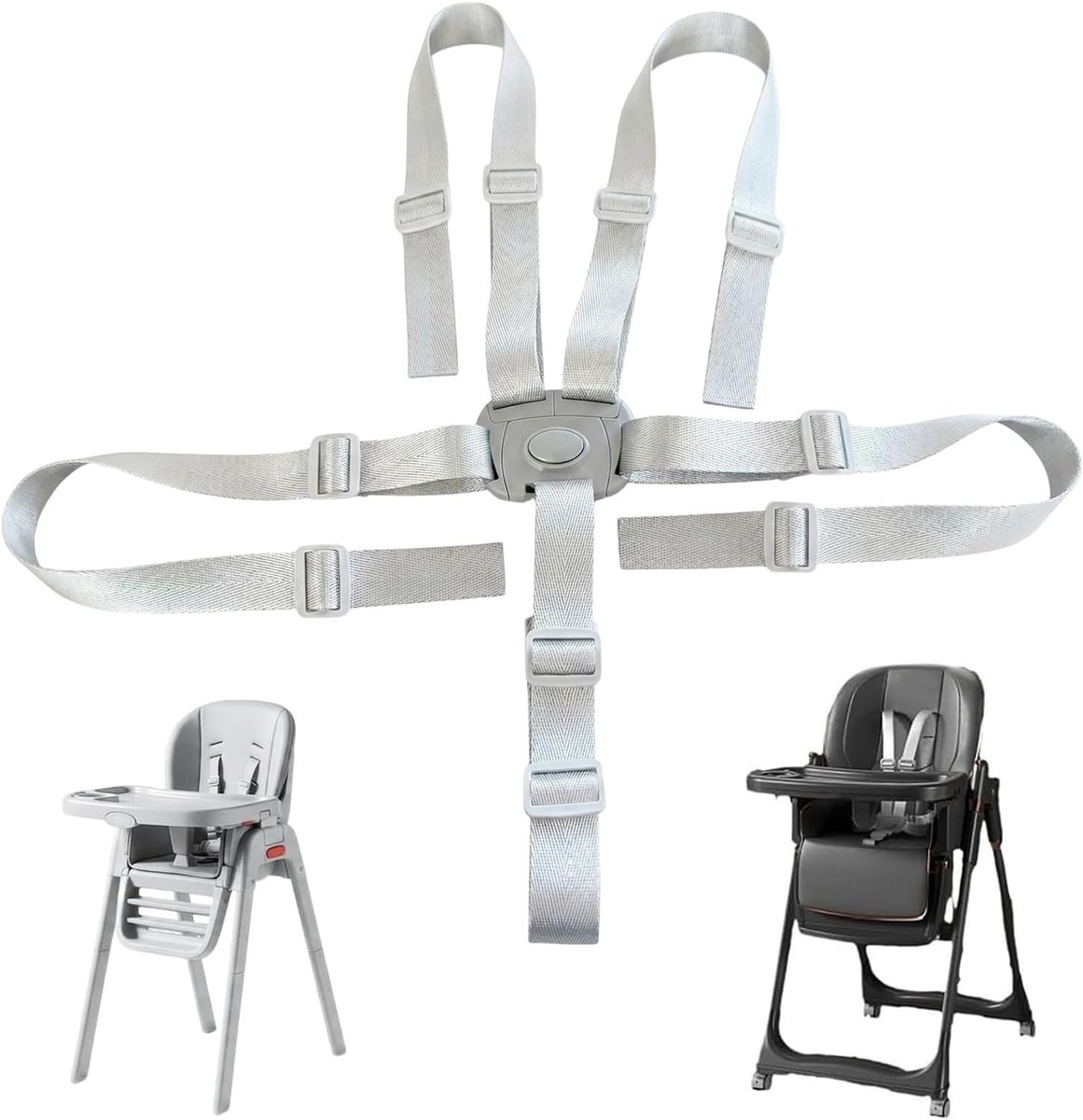 Verstelbare 5-Punts Veiligheidsgordel voor Kinderstoelen en Kinderwagens, Hoogzit Gordel, Comfort en Veiligheid