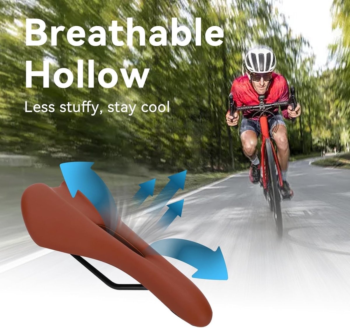 Fietszadel - Bruin - Ergonomisch en Comfortabel - Geschikt voor Racefietsen en Mountainbikes