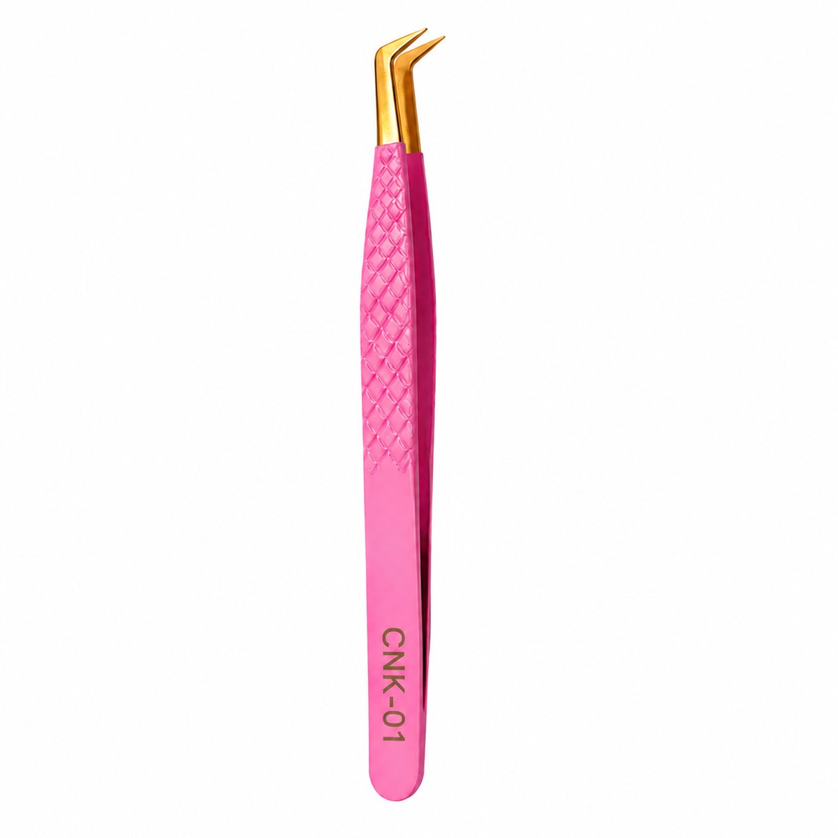 Professionele Wimper Pincet CNK-01 – 45° Volume Pincet – Lash Extension Pincet – Roze/Goud