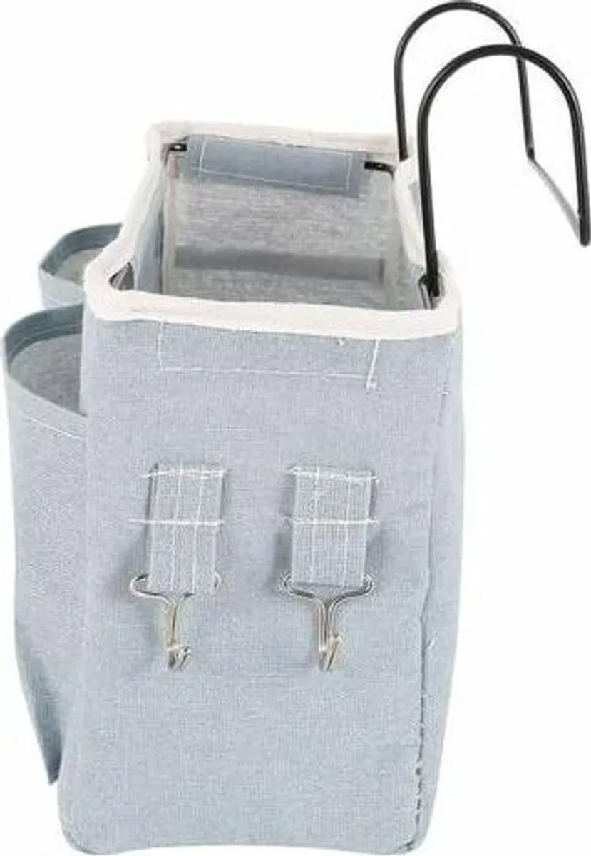 Hangmand Geschikt voor naast het bed, stapelbedframe, waterdicht canvas opbergrek Geschikt voor naast het bed, hangende opbergtas Geschikt voor naast het bed (lichtblauw)