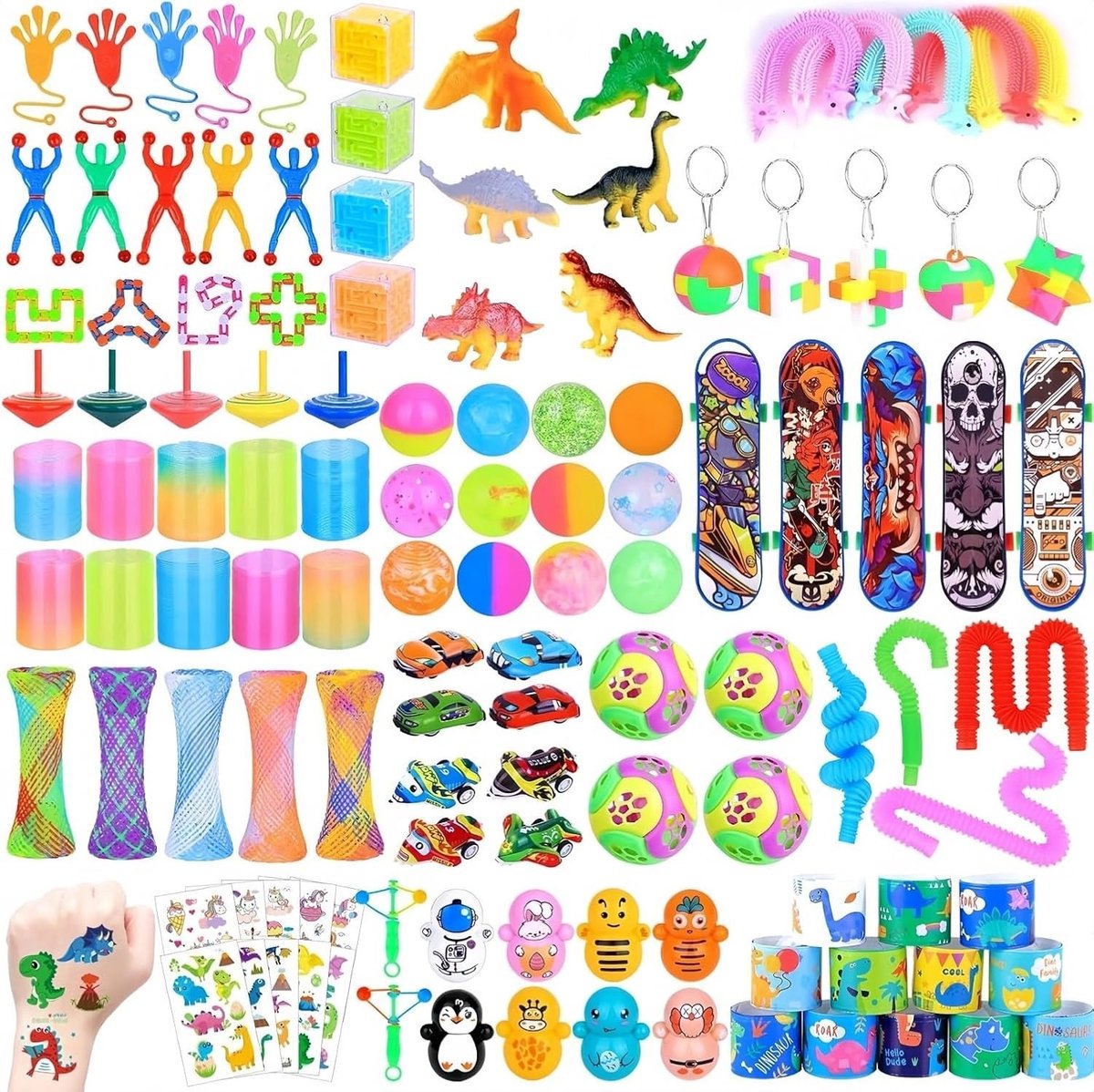 120 Stuks Kinderen Feesttassen Vullingen, 20 Stijlen, Kleurrijke Cadeaus met Ballen, Stickers en Vliegtuigen voor School en Feestjes