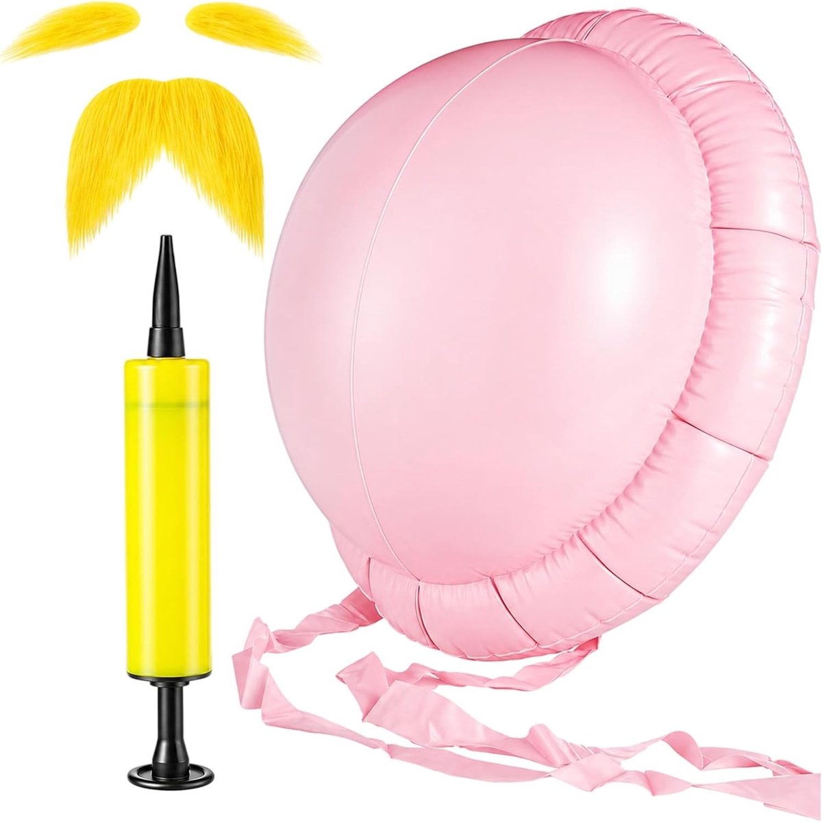 3 stuks kostuumaccessoires voor feesten, nepbaard en zwangerschapsbuik voor leuke verkleedpartijen
