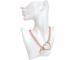 Liebe Seele - Ketting Collar met Hartvormig Hangslot - Goud
