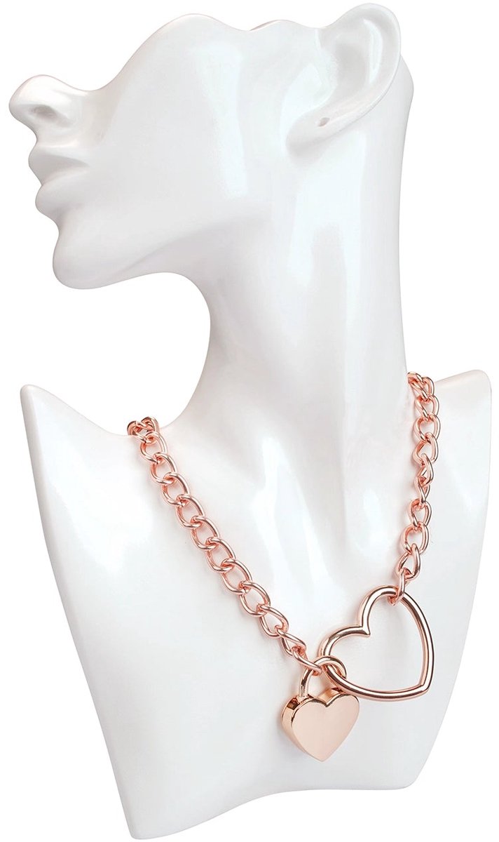 Liebe Seele - Ketting Collar met Hartvormig Hangslot - Goud