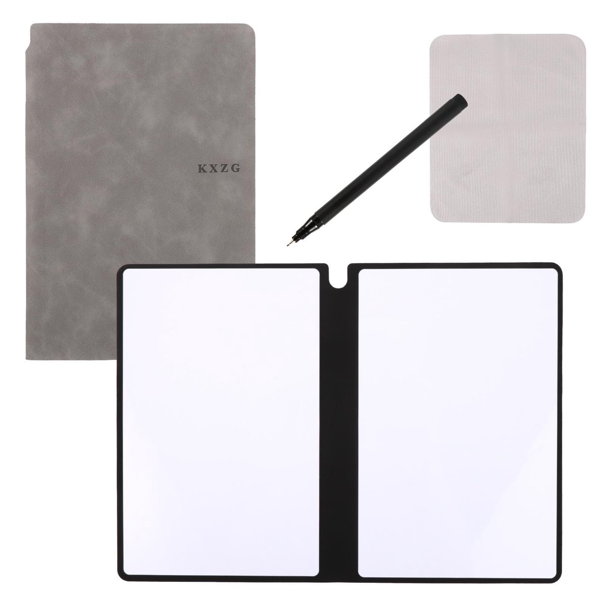 Draagbaar A5 droog uitwisbaar notitieboek - 24 x 16,5 cm - herbruikbaar whiteboard - ideaal voor kantoor - ShopVlot