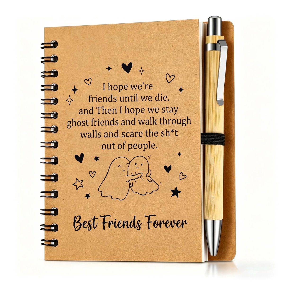 Notitieboek A6 met pen - Vriendschapsgeschenk voor vrouwen - Grappig cadeau voor beste vriendin - ShopVlot