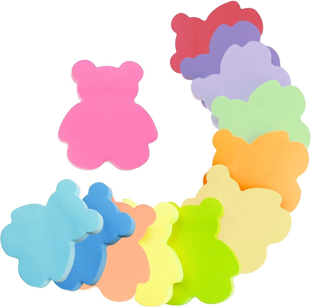 Kleurige Zelfklevende Notities, 12 Kleuren, Super Plaknotities voor Kantoor, Thuis en School, 600 Bladen, 70 x 70 mm