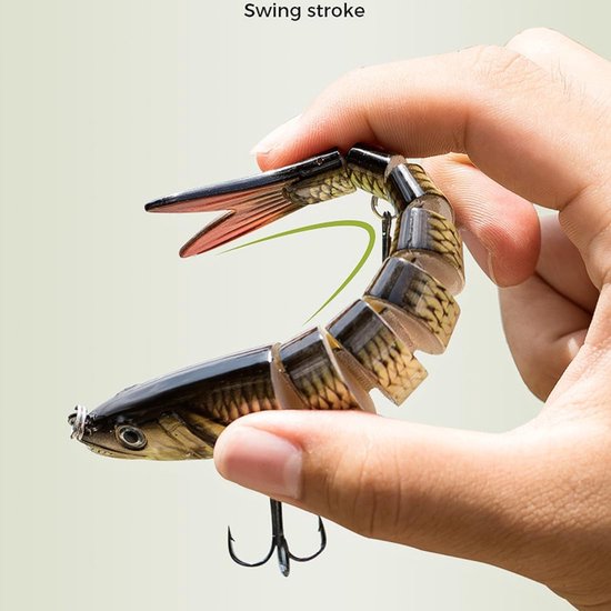 SnelShoppen - Fishing Accessories Rubber Vissen Wobbler Bait 10 Segmenten Lifelike Lures Voor Forel, Baars en Snoek - Multi-joint Vissersaas — afbeelding 3