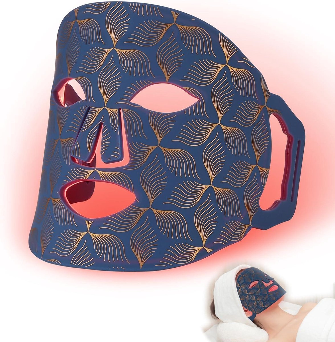 Gezichtsmasker - Lichttherapie Masker - Huidverjonging - 7 Kleuren LED - 60 LED Lampen - Wit
