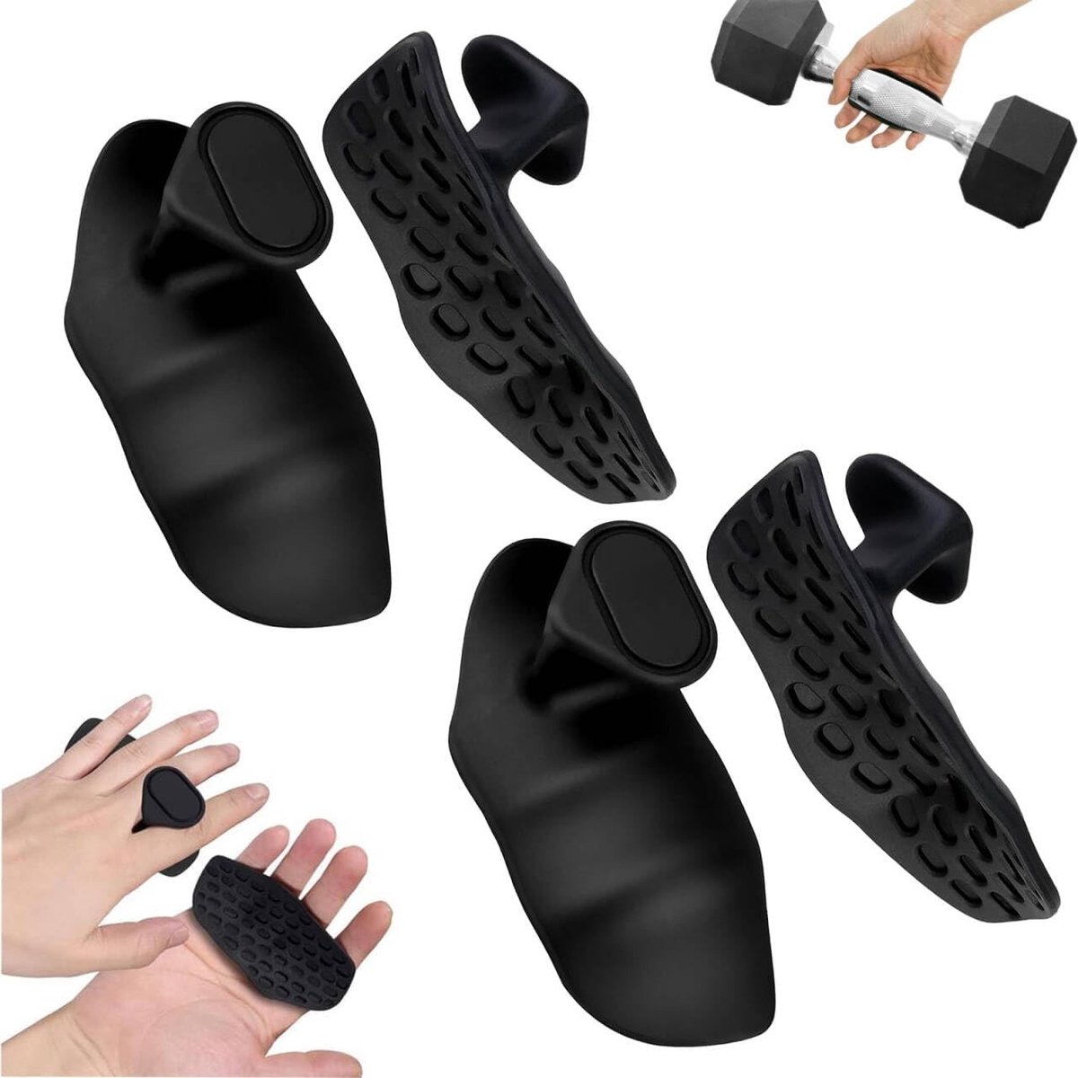 Grip Aids voor Krachttraining - Antislip Gym Grip Pads voor Fitness, Bodybuilding en Cross Training - 2 Paar Draagbare Grip Pads