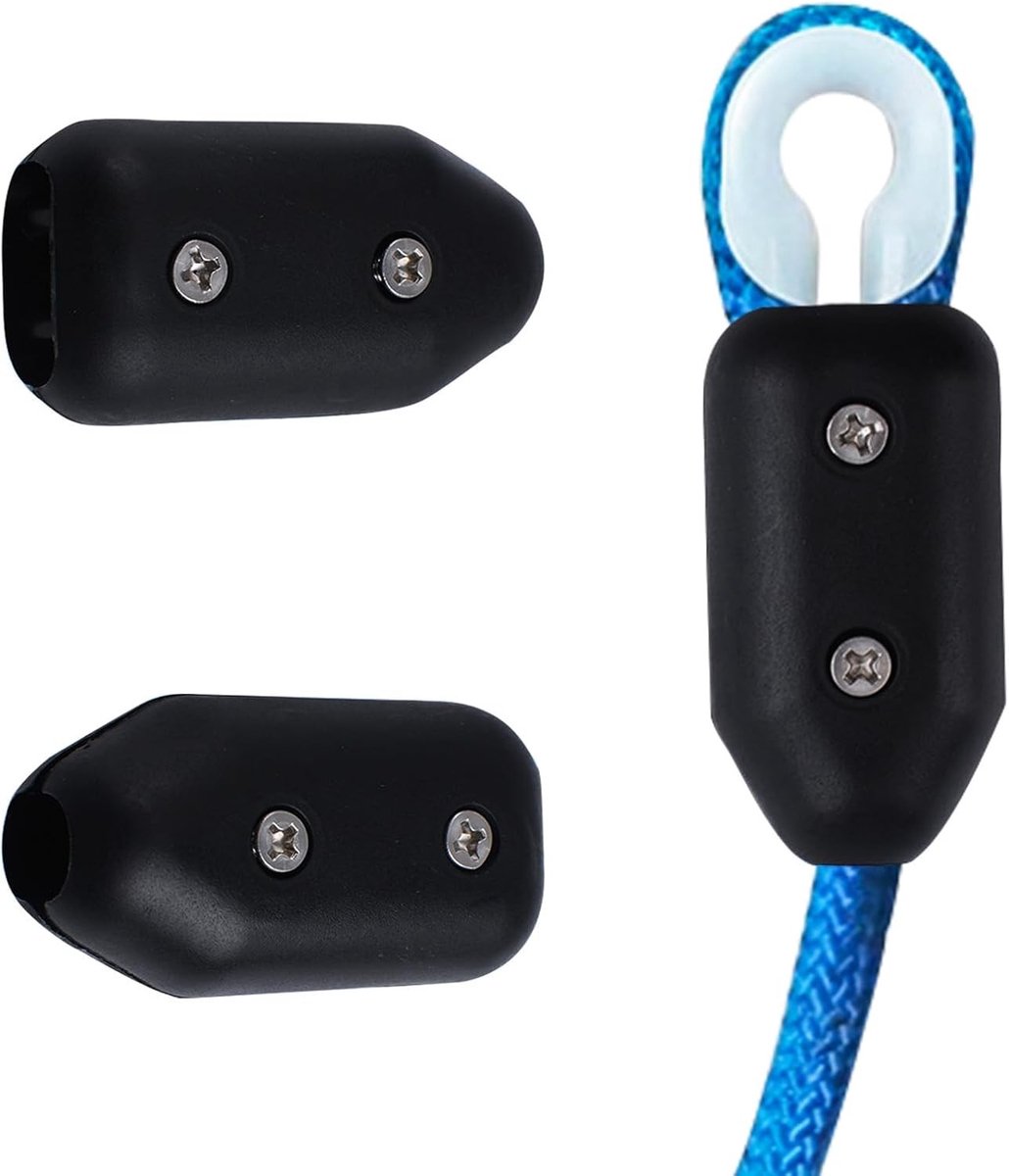 Herbruikbare touwclips, 4 stuks, plastic touwconnector klemmen voor 7-8 mm nylon en gevlochten touwen, ideaal voor camping en outdoor gebruik