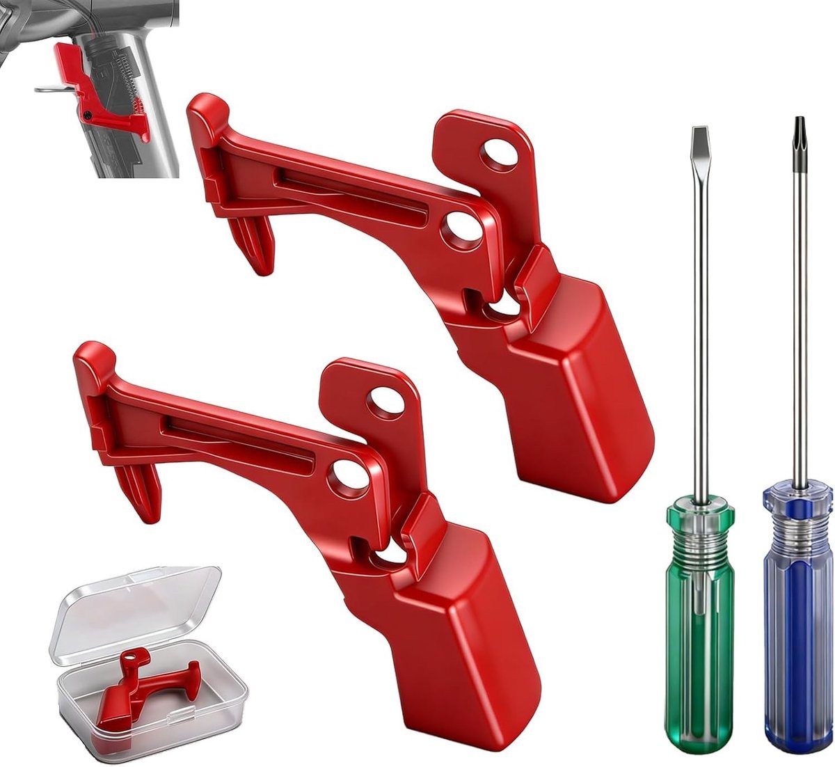 Hole Lock Schakelaar voor Dyson V11/V10/SV12/SV14 - Versterkte Hole Lock en Gereedschapsset met 2 Schakelaars en 2 Schroevendraaiers, Compatibel met Dyson Stofzuigers