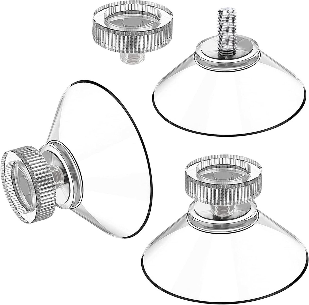 Zuignappen met Schroefdraad - Transparante Bevestigers - Gladde Oppervlakken Bevestigen - Sterke Grip Kartelmoer - 25 Stuks 40 mm - Transparant