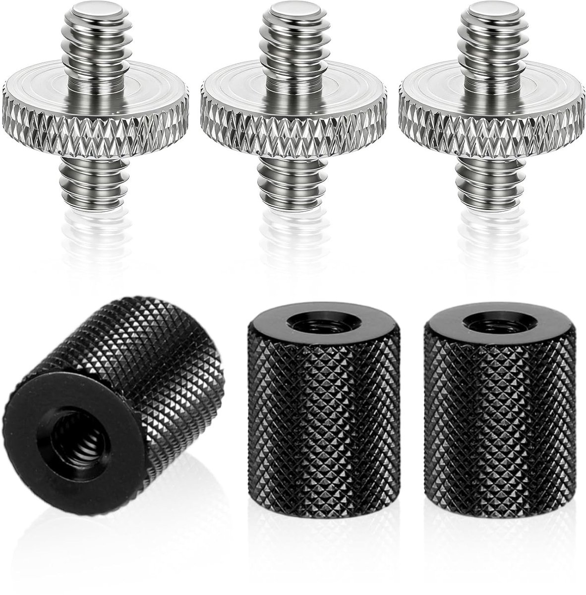 Tripod Schroefadapter 1/4 naar 1/4 - 6 Stuks voor Camera's en Lampen, Geschikt voor Statiefbevestiging en Fotografie Accessoires