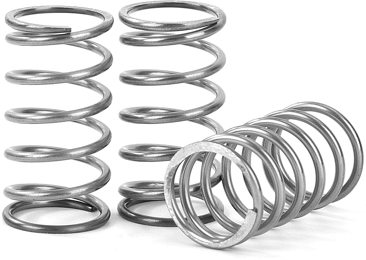 Compressieveren 30 mm RVS veer met 1,5 mm draad en 16 mm buitendiameter - 4 stuks met 3,2 kg veerkracht voor diverse toepassingen