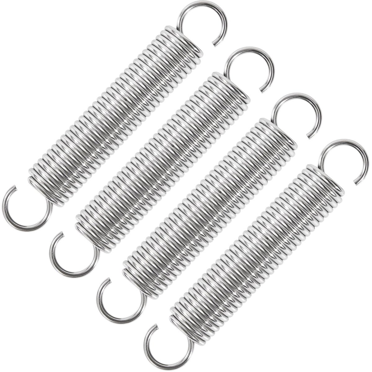 Tension springs van 80mm met dubbele haak, roestvrij staal, diameter 1.8mm, 14mm buitenkant, trekvermogen 7.6kg, set van 4 stuks voor diverse toepassingen