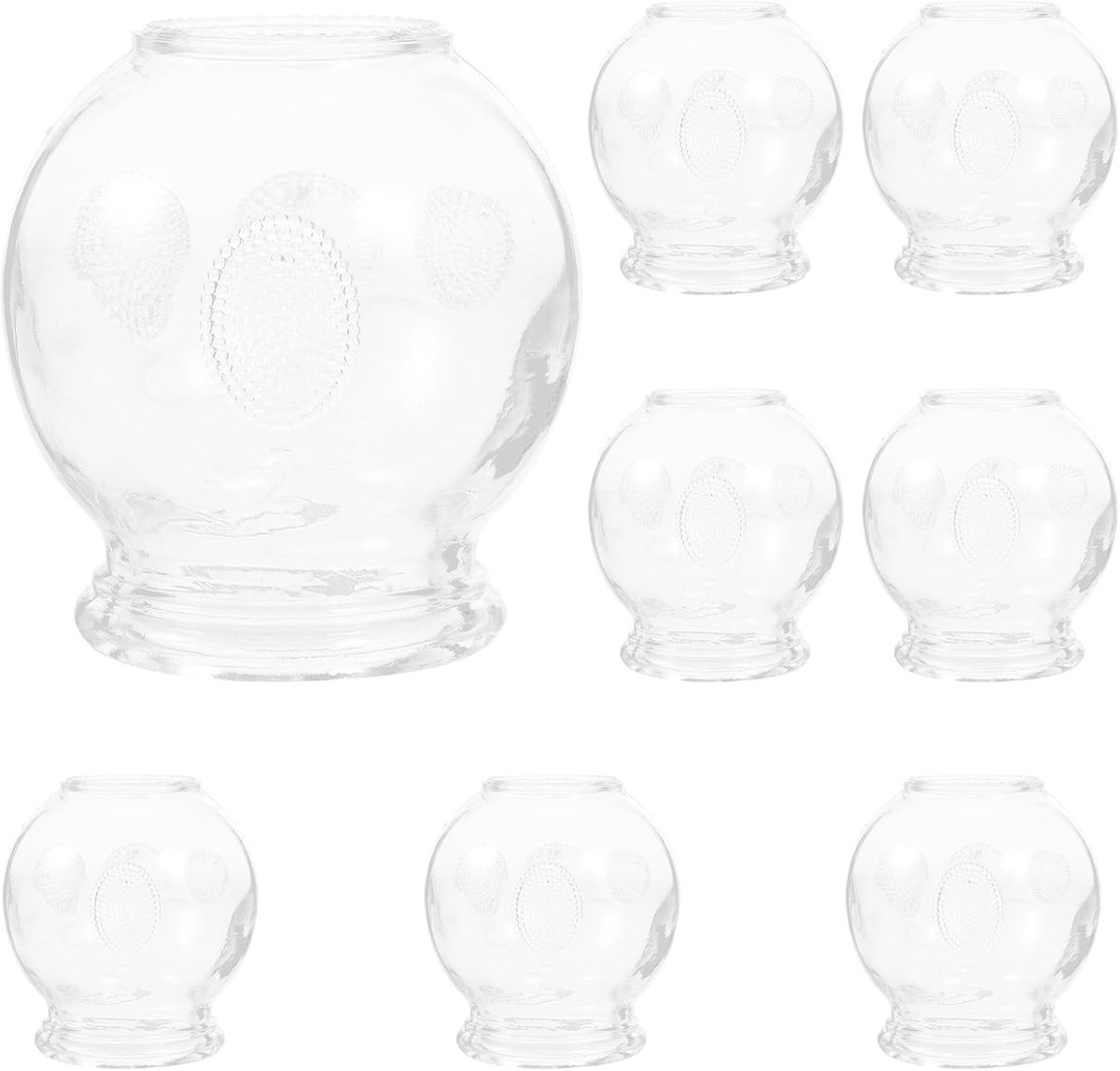 8-delige Glazen Cupping Set voor Vacuüm Massage - Chinese Cupping Cups voor Pijnverlichting en Ontspanning van Rug, Armen en Lichaam