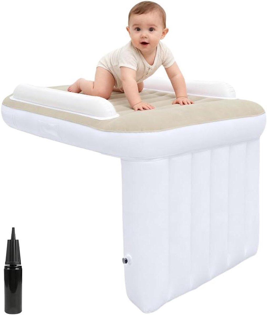Opblaasbaar Vliegtuigbed - Baby Zitverlenging - Reizen met Kinderen - Inclusief Luchtpomp - Compact - Blauw