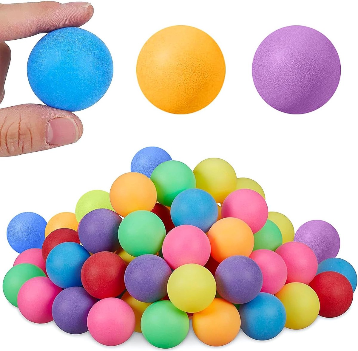 50 tafeltennisballen van 40 mm in gemengde kleuren voor training, feestspellen en decoraties