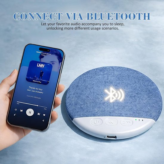 Slaap Speaker - Onder Kussen - Ontspannen Slapen - Bluetooth 5.4 Connectie - 96 mm - Blauw — afbeelding 3