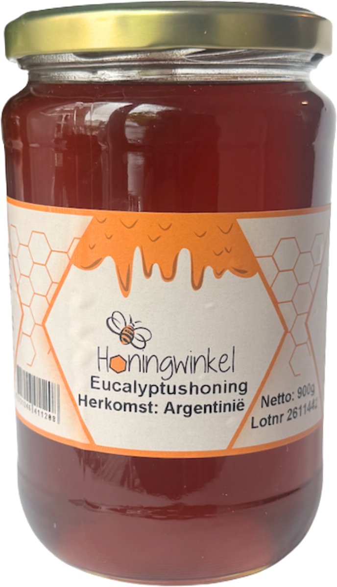 Eucalyptus honing 900g Argentinie Honingwinkel (vloeibaar)
