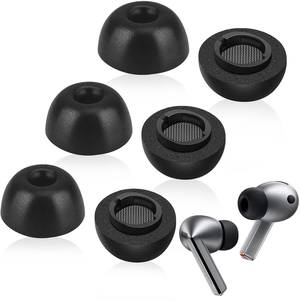 Oordopjes voor Samsung Galaxy Buds 3 Pro - vervangende geheugenschuim - 3 paar (XL/L/M) - comfortabel en duurzaam - ShopVlot