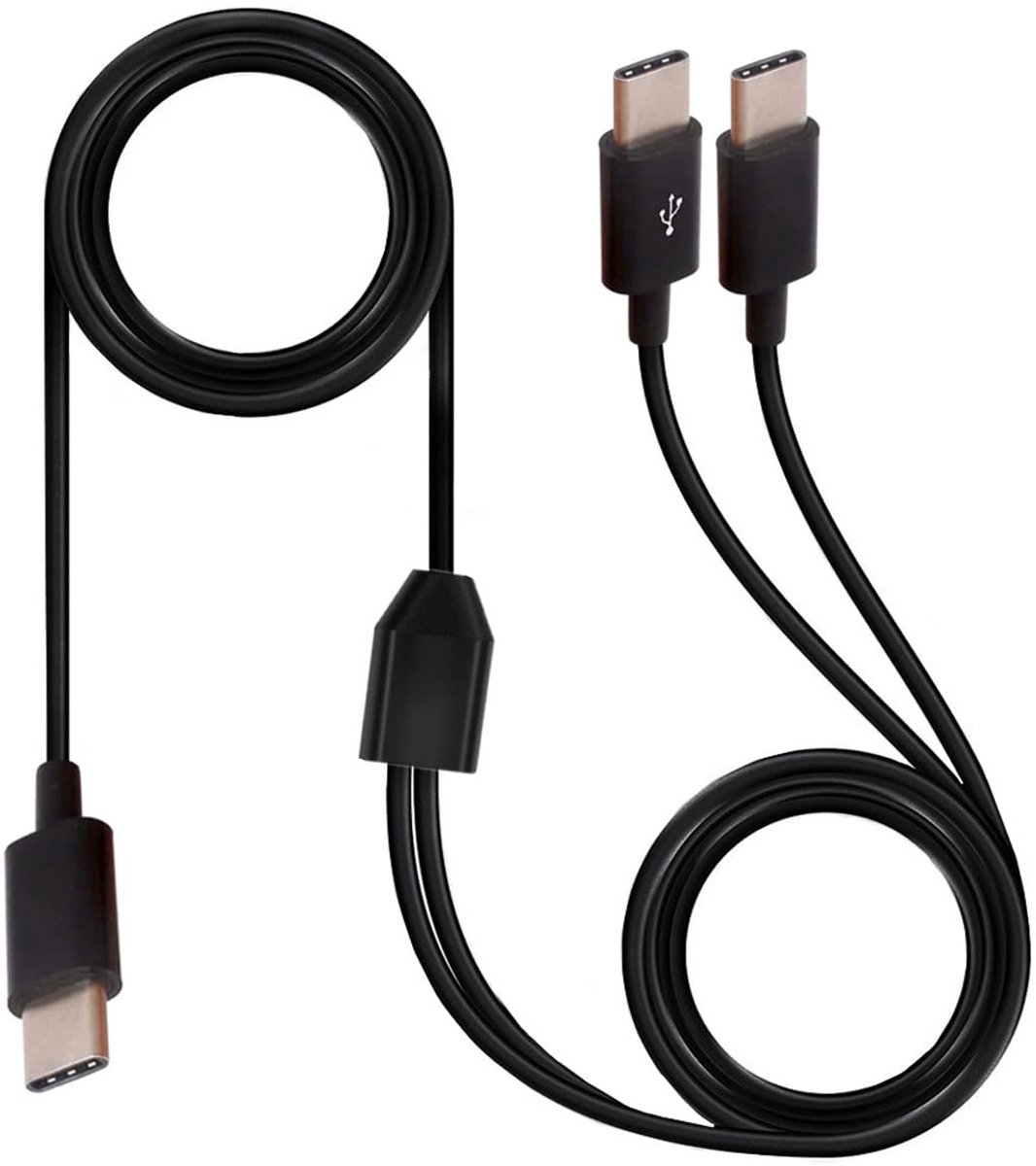 Multi USB-C Splitter 2-in-1 Type-C oplaadkabel - dubbele mannelijke poort - 1,5 m - ideaal voor mobiel gebruik - ShopVlot