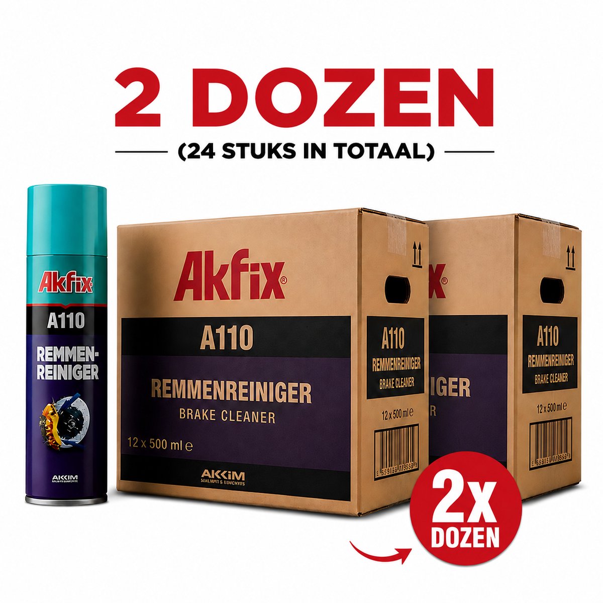 Voordeelbundel AKFIX A110 Remmenreiniger 500 ml - 2x Doos 12 stuks