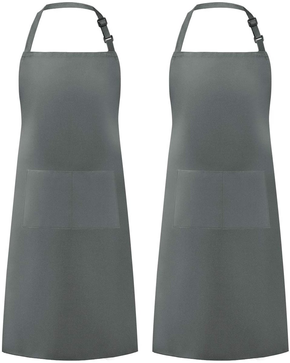 Koken schorten 2-pack - verstelbaar - waterdruppelbestendig - met 2 zakken voor gemak - ShopVlot