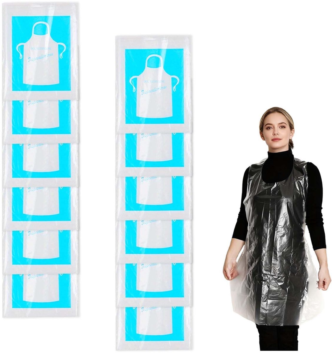 Schorten 120 stuks - 60 x 95 cm - doorzichtig plastic - waterdicht - geschikt voor schilderen - ShopVlot