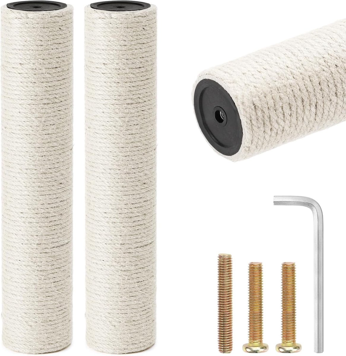 Vervangende Sisalstammen voor Kattenboom - 2 Stuks Ø7 x 34 cm voor Extra Speelplezier en Stabiliteit