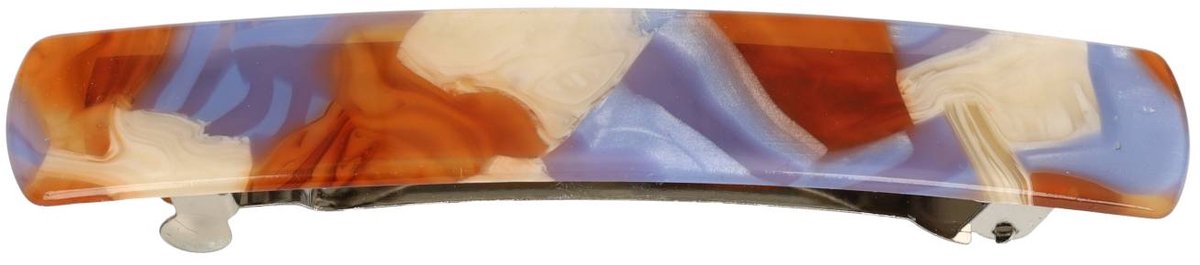 Haarsoires Haarspeld Patentspeld 9cm - Recht – Marmer Patroon – Bruin Creme Blauw - Haarspelden voor Dames - Haarklem - Haarclip - Haaraccessoires - Hair Clip - Decoratieve Haaraccessoire