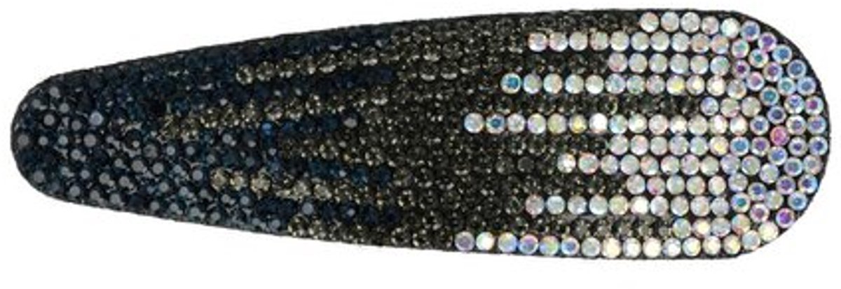 Haarsoires Haarspeld Klikklak 8cm - Glitter Steentjes - Zilver Grijs - Haarclip Speldjes - Makkelijk in Gebruik - Haaraccessoires voor Volwassenen & Kinderen - Hair Clip - Decoratieve Haaraccessoire