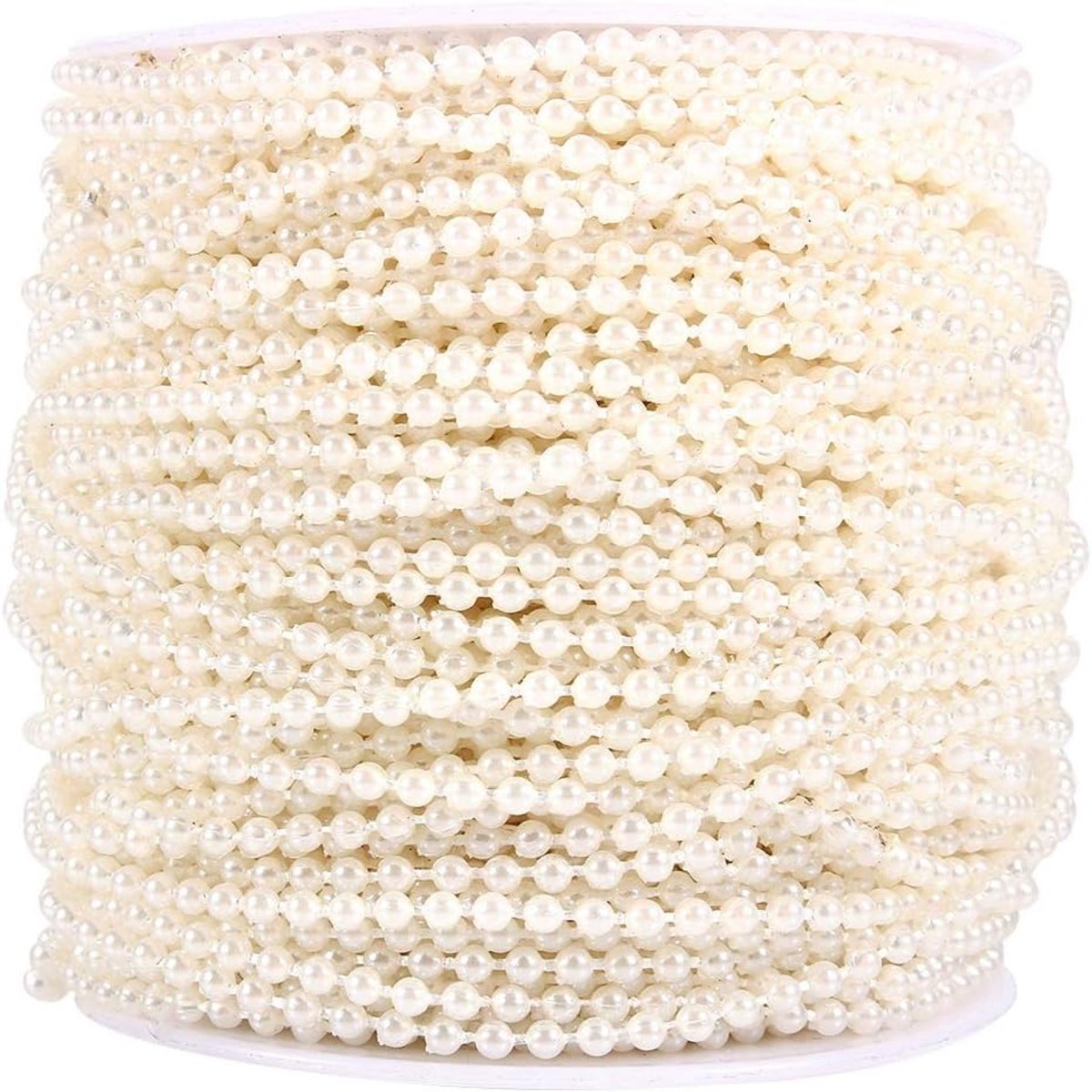 Artificial Pearl Beads Garland, 3mm, 164ft, Beige, ABS Material, Wedding - ShopVlot