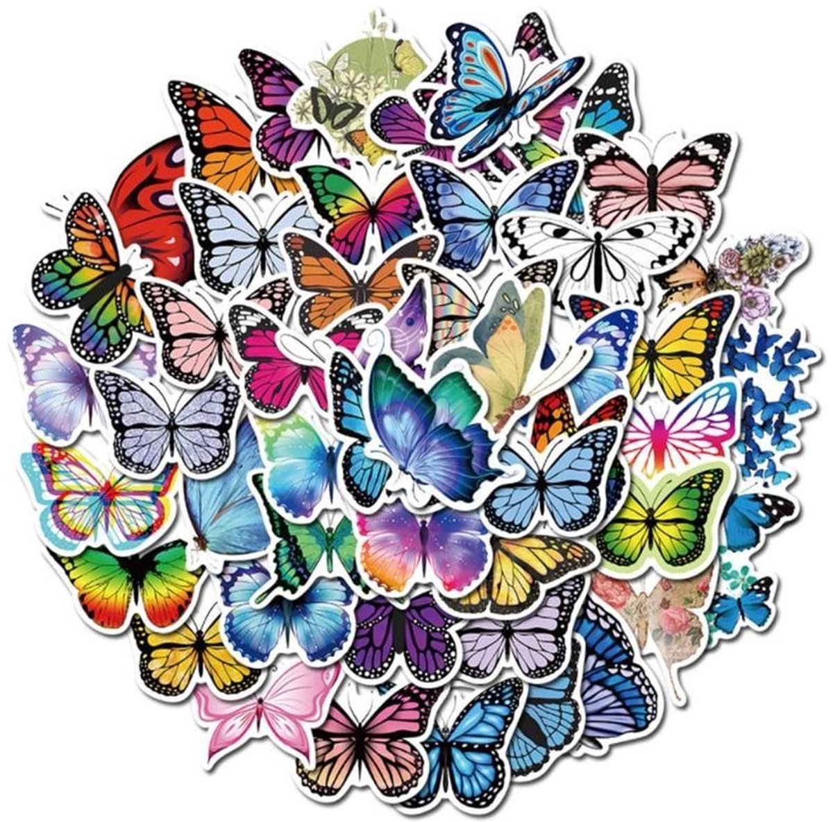 50 Vlinder Stickers – Dieren & Insecten – Voor Kinderen