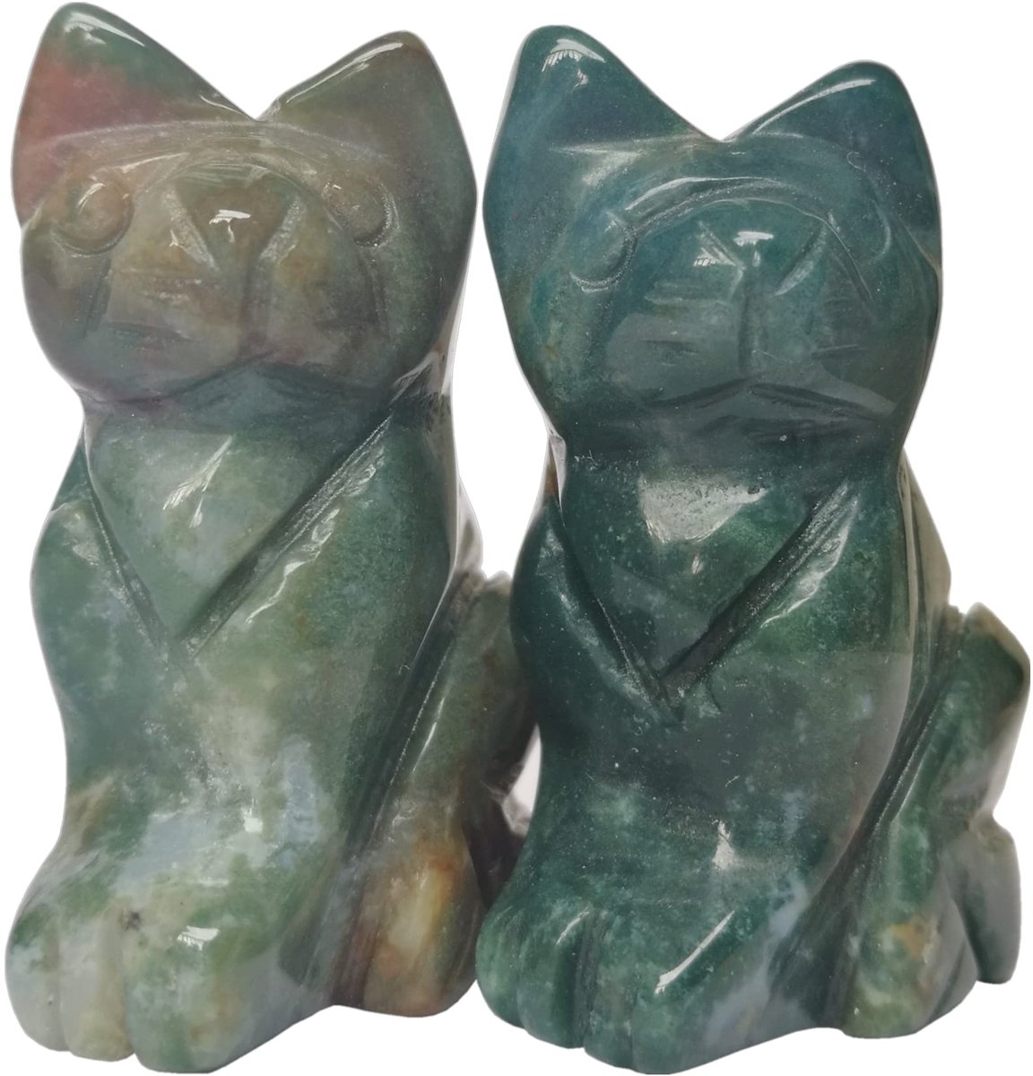 Kristallen figuren gelukkige kat 3,5 cm - natuurlijke Indiase agaat - decoratie voor kantoor - helende stenen - ShopVlot