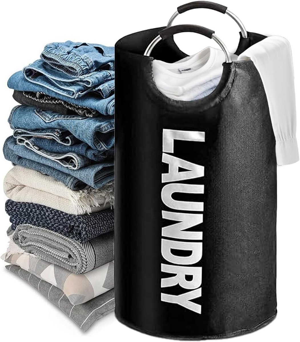 Opvouwbare Wasmand - Zwart - 79 x 38 x 38 cm - Waterdichte Waszak van Oxford-stof - Voor Kleding en Speelgoed