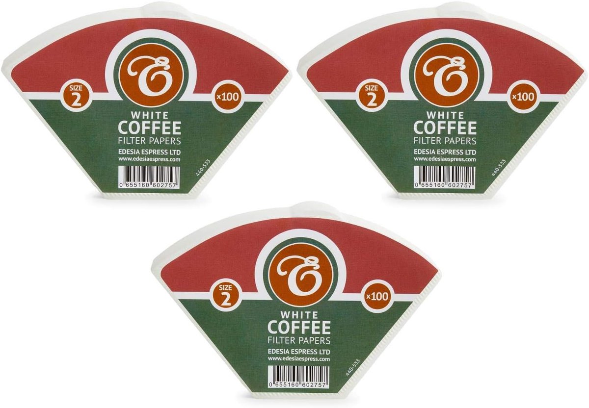 Koffiefilters nr. 2 - 300 Kegelige Papieren Filters - Voor Handmatige Koffiezetter - Perfecte Zachte Extractie - Luxento